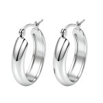 color: Oval Earrings Small Steel Color