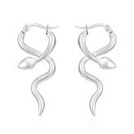 color: Polished Snake Earrings Steel Color MS-580