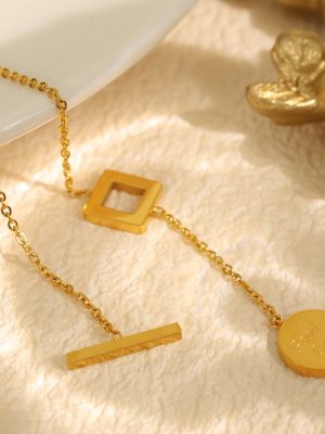 Light Luxury New Style Style Gold Necklace Women's Simple All-Match I Fashion Personality Sweater Chain Clavicle Chain