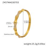 color: Z457-Gold White Zircon Bangle