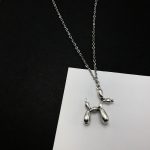 color: Puppy Pendant Stainless Steel Necklace Steel Color