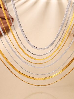 New Simple Double Layer Twin Blade with Stainless Steel Temperament Wild Non-Fading Clavicle Chain