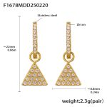 color: F1678-Gold Zircon Earrings