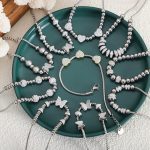 Bloggers Same Style Stainless Steel Gold-Plated Non-Fading Diamond Beaded Bracelet Light Luxury All-Match Jewelry