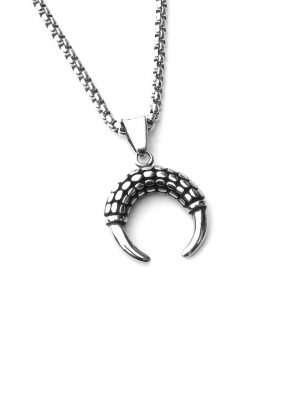 Moon Horn Necklace Stainless Steel Mirror Personality Crescent Ornament