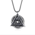Eye Triangle Geometric Necklace Stainless Steel Retro Pendant Ornaments