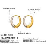 color: F600-Mixed Color Earrings -Outer Diameter 16mm