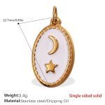 color: PJ493WEG White Enamel Gold Pendant