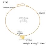 color: P745-Gold Necklace -40+5cm