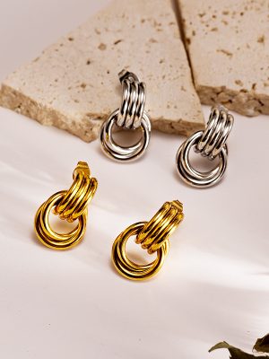 Stainless Steel Earrings Women's Gold Light Luxury Premium Earrings Earring