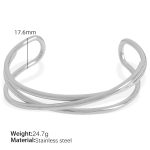 color: SZ99 Adjustable Open Silver Bangle