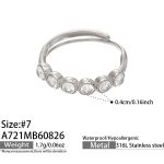 color: A721-White Zircon Steel Color Ring / size: US 7