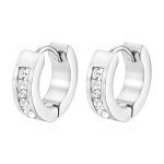 color: 4*9 Inlaid Zircon Earrings Steel Color MS-601