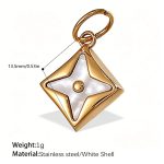 color: PJ529WEG White Shell Gold Pendant