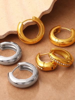 All-Matching Advanced Design Geometric Earrings Women's Simple Glossy C- Shaped Earrings