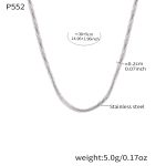 color: P552-Steel Color Necklace 38+5cm