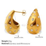 color: EH163WEG White Rhinestone Earrings