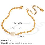 color: SL82 Freshwater Pearl Gold Bracelet