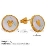 color: EH1186 Shell Gold Stud Earrings