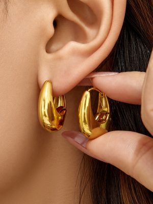 Commuter U-Shaped Glossy Stainless Steel 316L Earrings Light Luxury All-Matching Tassel Earrings for Women