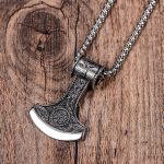 Hip Hop Cool round Pattern Viking Stainless Steel Necklace Ornament Men's and Women's Ornament