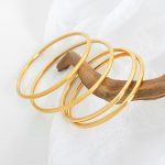 National Fashion Simple Design Stainless Steel Gold Plated Simple Bracelet Ring Bracelet All-Match Jewelry Ornament Women's Bracelet