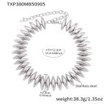 color: TXP380-Steel Color Necklace 31+12.5cm