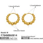 color: F784-Small Beads Gold Earrings -M