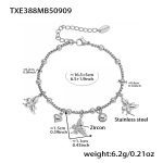 color: TXE388-Steel Color diy Bracelet 16+5cm