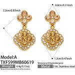 color: TXF599-A Style Champagne Zircon Gold Earrings