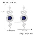 color: F104-Steel Color Blue Earrings