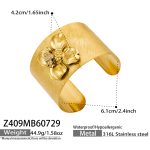 color: Z409-Bee Zircon Flower Gold Brushed Bangle