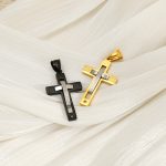 Advanced Stainless Steel Three-Dimensional Cross Pendant Retro Easy Matching Ornament Women