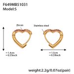 color: F649-Pink Color Zircon Earrings -Small