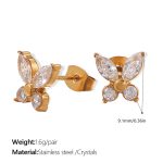 color: EH907WEG Clear Crystal Gold Earrings