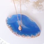 color: QP014-Rose Gold Small Drop Necklace 40+5cm
