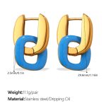 color: EH1279BEG Blue Enamel Earrings
