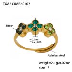color: TXA533-Green Color Zircon Ring -Size 7