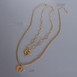 Marka Authorized Stainless Steel High Color Retention Necklace OT Buckle Queen Double-Layer Clavicle P1028 Elegant