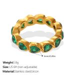 color: JZ171GNG6 Green Zircon Heart Ring