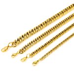 18K Gold Stainless Steel Cuban Necklace Chain Personality Hiphop Hip Hop Chain Men's Accessories