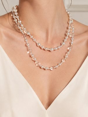 Irregular Pearl Necklace French Entry Lux Elegant Sweater Chain Simple Advanced Necklace Women