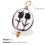 color: PJ358BKWG Black & White Ceramic Pendant