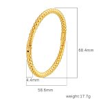 color: Size 12 Gold Faceted Cut Bangle