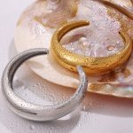 Open-Ended Bracelet Plated 18K Gold Stainless Steel C- Shaped Versatile Women