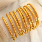 French Retro New Chinese Hollow Striped Bracelet Stainless Steel Exquisite Polished Open Twin Bracelet