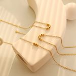 Classic Style Small Beaded Wild Anklet Stainless Steel Material Plated 18K Gold High Quality Foot Ornaments