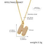 color: RP017-H Letter Gold Necklace 40+5cm