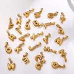 Simple Jewelry Accessories 18K Gold Plated 26 Letters Mini Bubble Pendant English