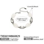 color: TXE601-White Resin Steel Color Bracelet -19.5+5cm